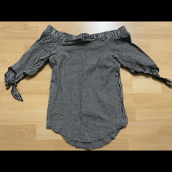 Ripe - Checkered Off the Shoulder Top - Picture 2 of 4